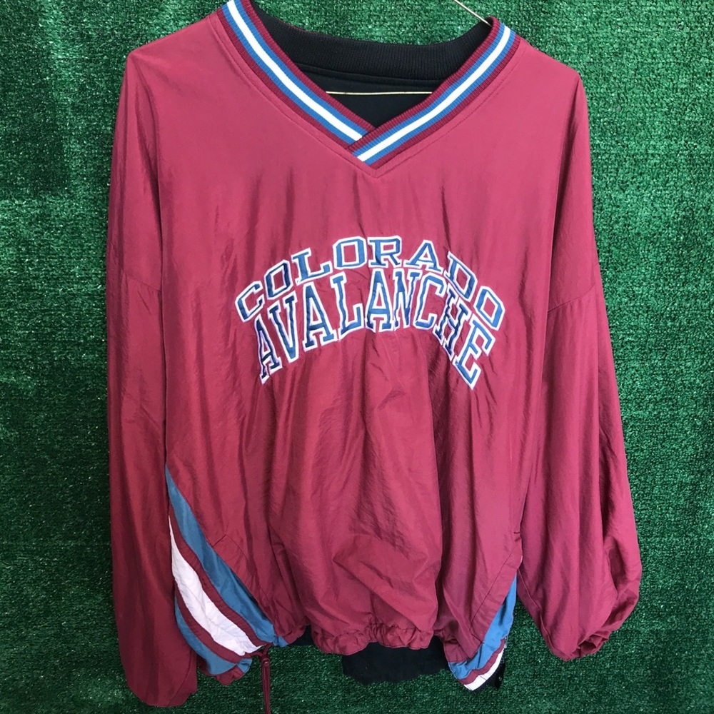 Vintage 90s Colorado Avalanche Pullover windbreaker jacket XL NHL Stitched logo
